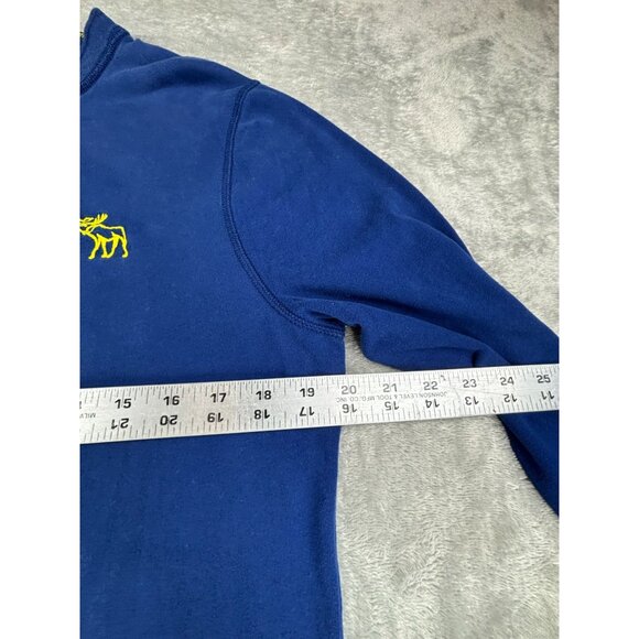 Vtg Abercrombie & Fitch Henley Shirt Muscle Fit XL Blue Yellow Moose Logo Cuff - Picture 5 of 7